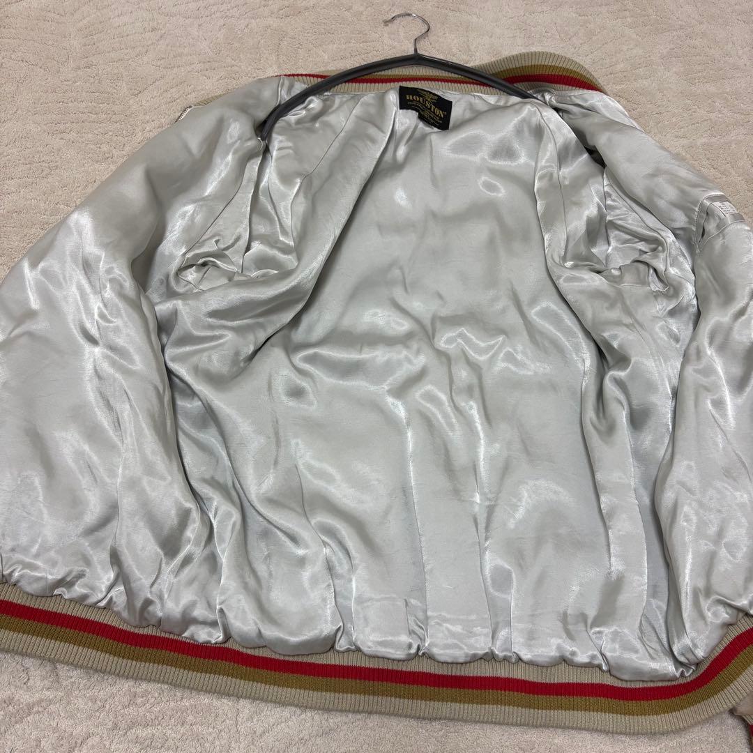 美品『HOUSTON』 スカジャン　龍　虎　富士山　日本地図　刺繍　XL