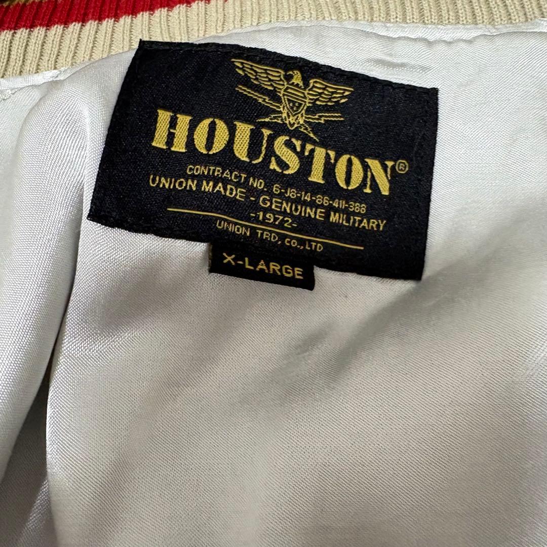 美品『HOUSTON』 スカジャン　龍　虎　富士山　日本地図　刺繍　XL