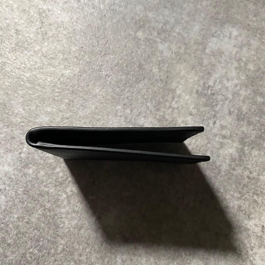 極美品 Coach コーチ レザー 二つ折り財布 パスケース付 ブラック 黒