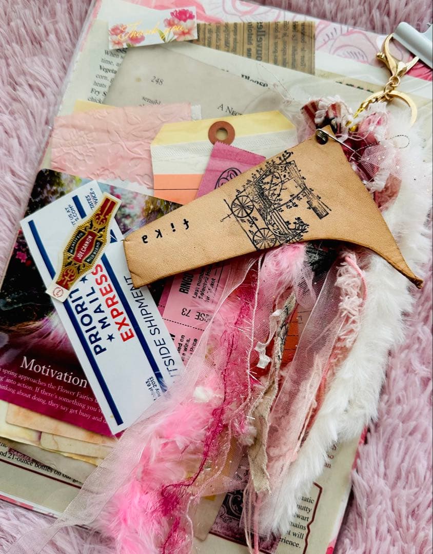 ジャンクジャーナル雑記帳/レースたっぷり『pink dream 』片耳ピアス4付