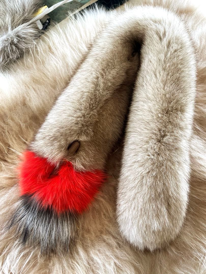 blue fox muffler／ベイジュ品番Ａ／GAKE日本製❣️