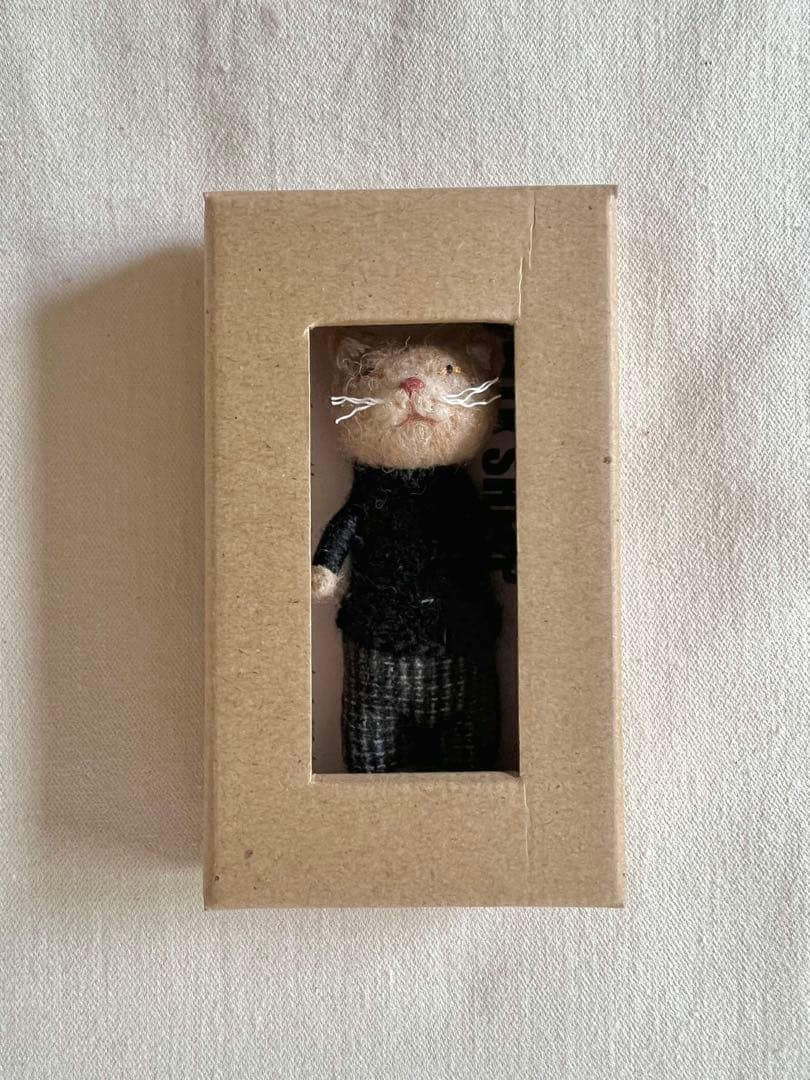 新品　MTK SHEEP 羊毛フェルト　おしゃれ猫② ベージュねこ