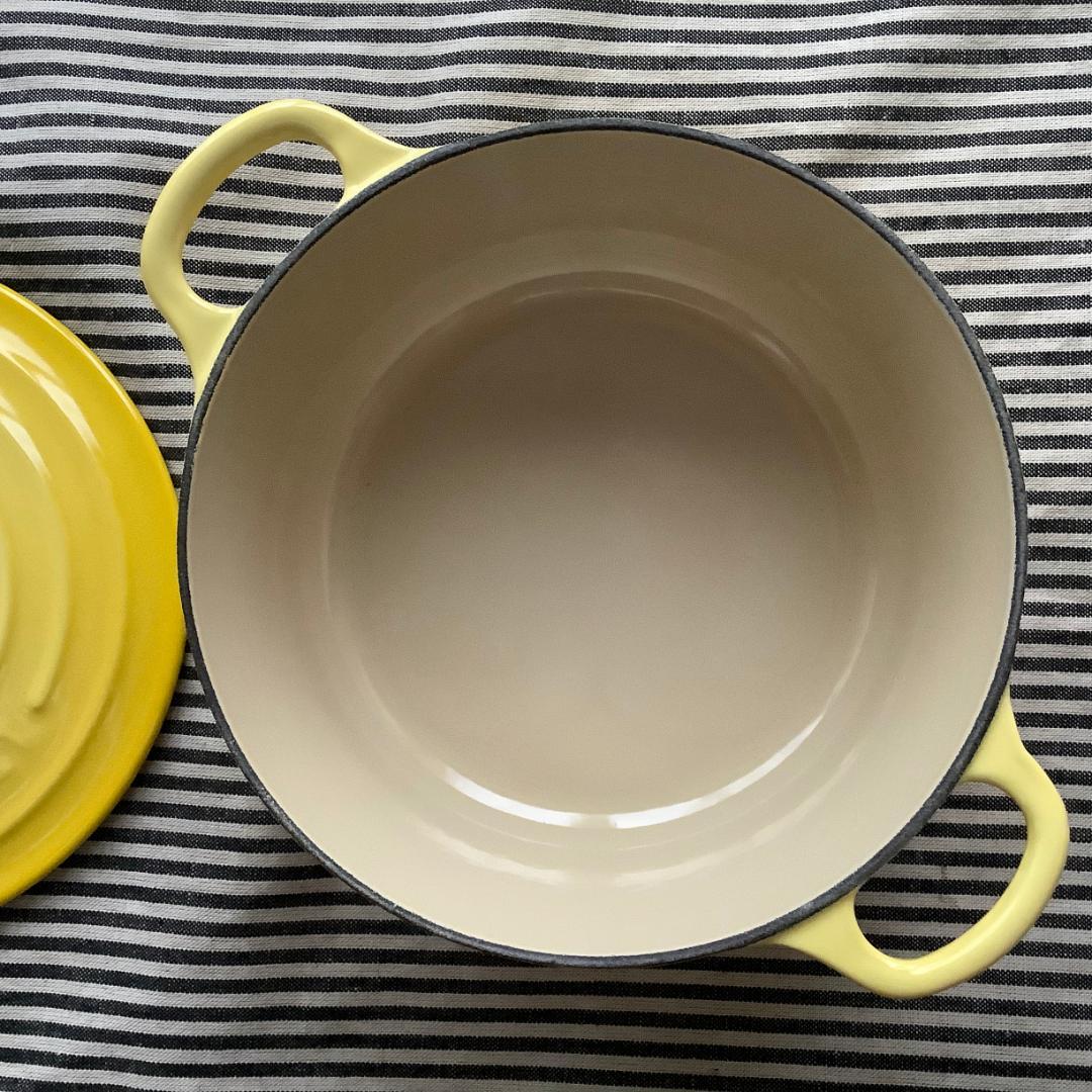 【ルクルーゼジャポン正規品】ココットフルール20＆ココットロンド18 ソレイユ色