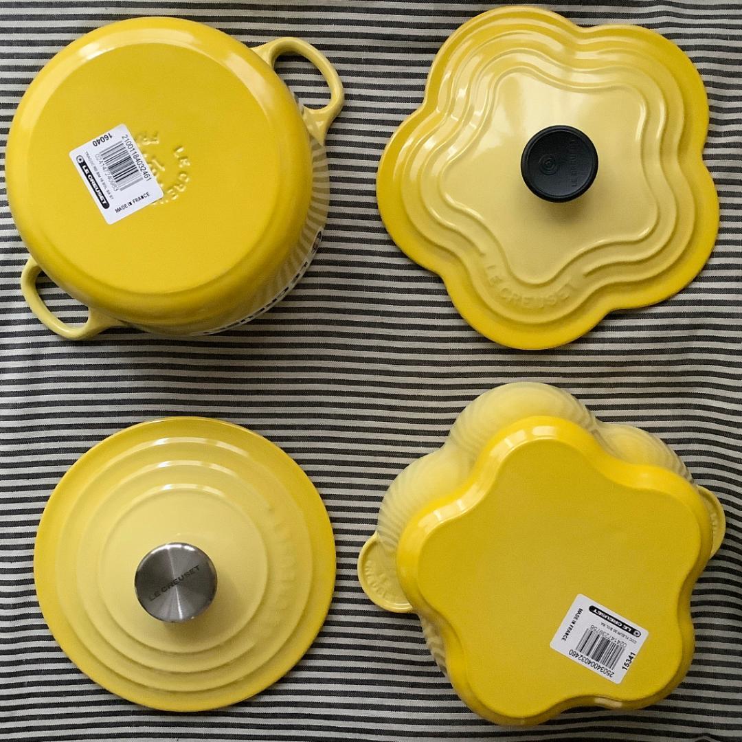 【ルクルーゼジャポン正規品】ココットフルール20＆ココットロンド18 ソレイユ色