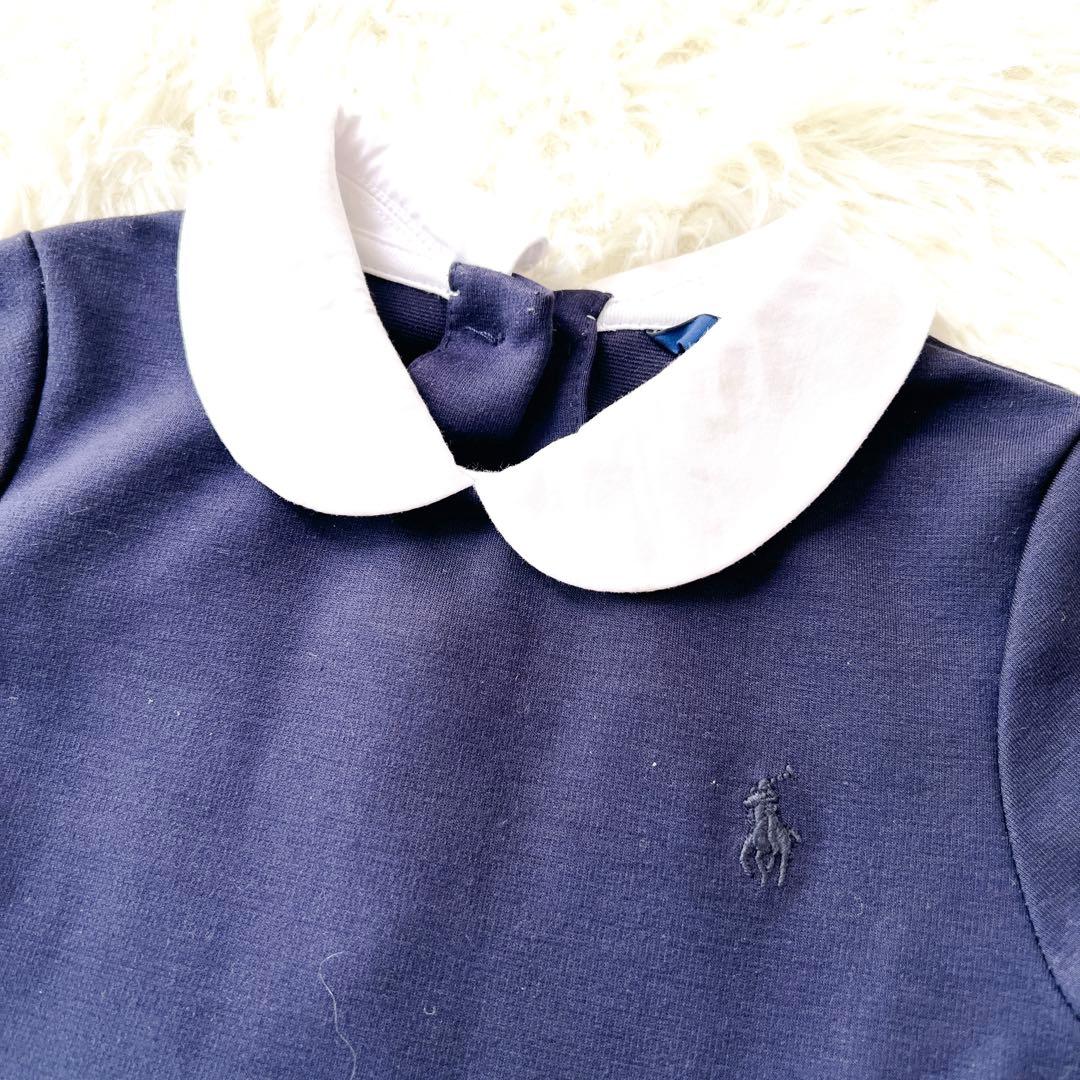 【新品に近い】ラルフローレン 110 ネイビーワンピース　お受験　上品　襟付き