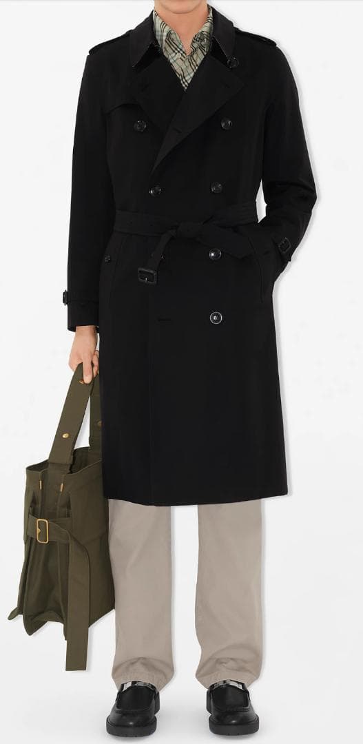 凄!!美品■BURBERRY ロング ケンジントン トレンチコート ブラック