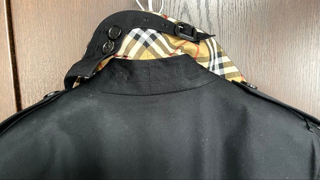 凄!!美品■BURBERRY ロング ケンジントン トレンチコート ブラック