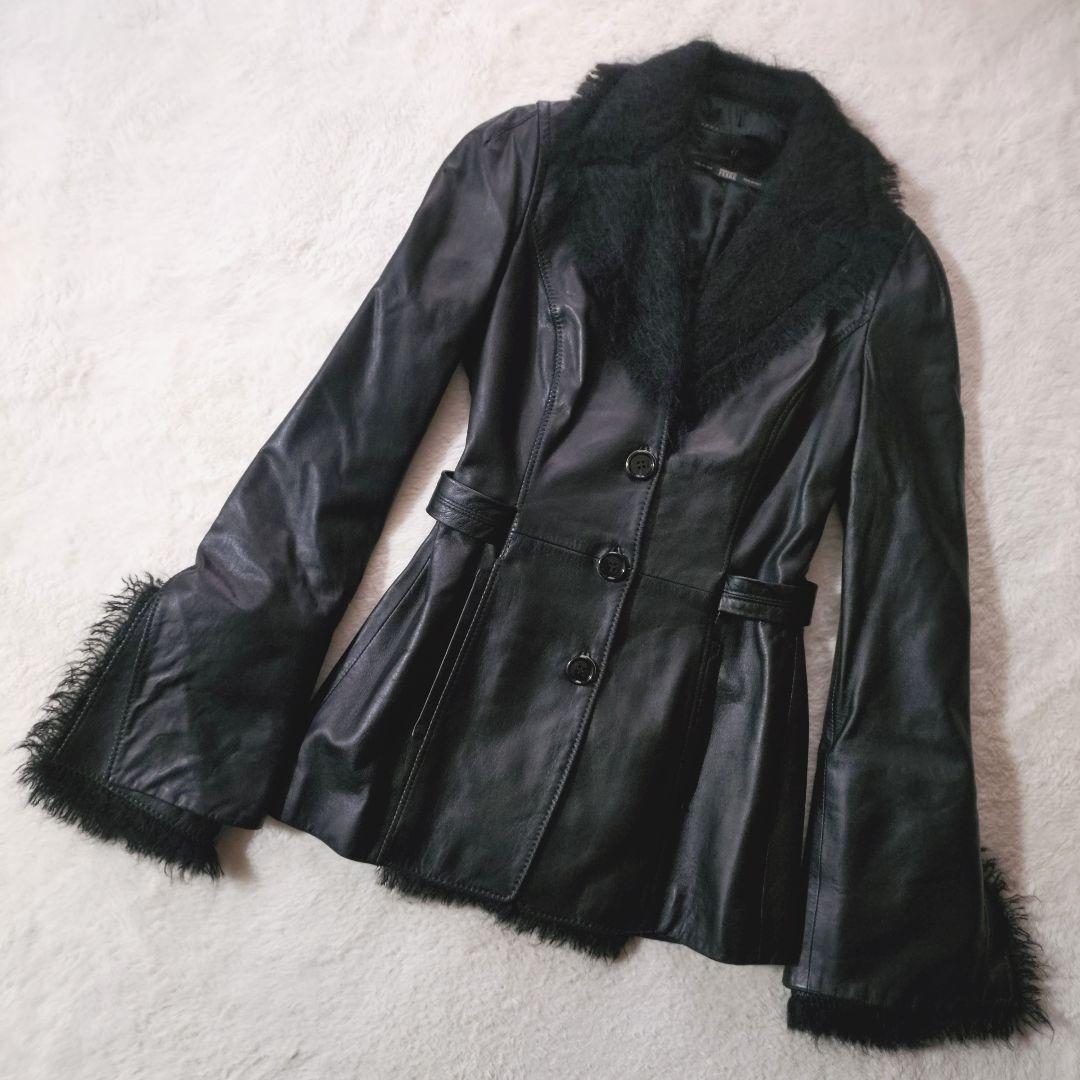 2way GIANFRANCO FERRE イタリア製 ラムレザージャケット