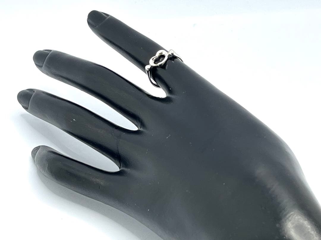 h890 美品　ティファニー　オープンハート　リング　シルバー925 約8.5号