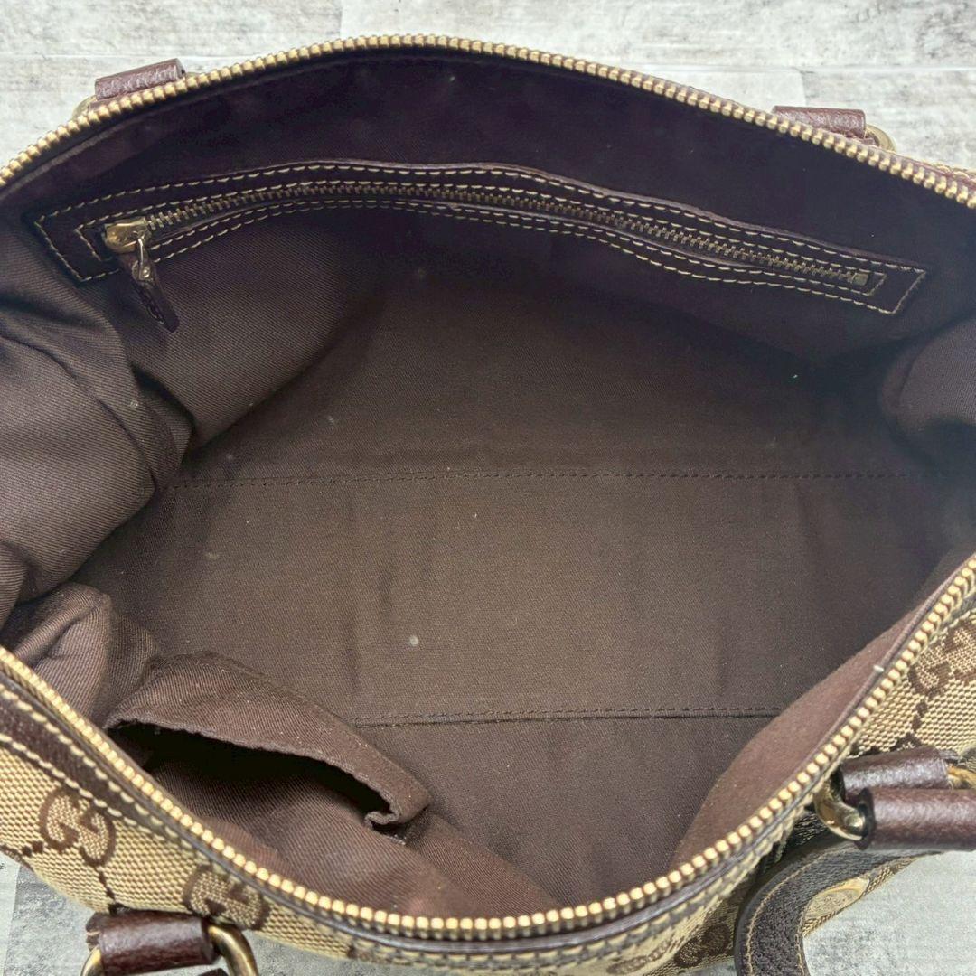 美品✨ グッチ GG キャンバス ミニボストン バッグ 肩掛け ハンドバッグ