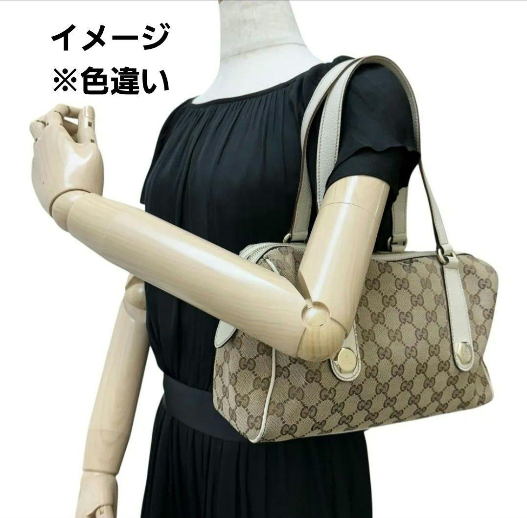 美品✨ グッチ GG キャンバス ミニボストン バッグ 肩掛け ハンドバッグ