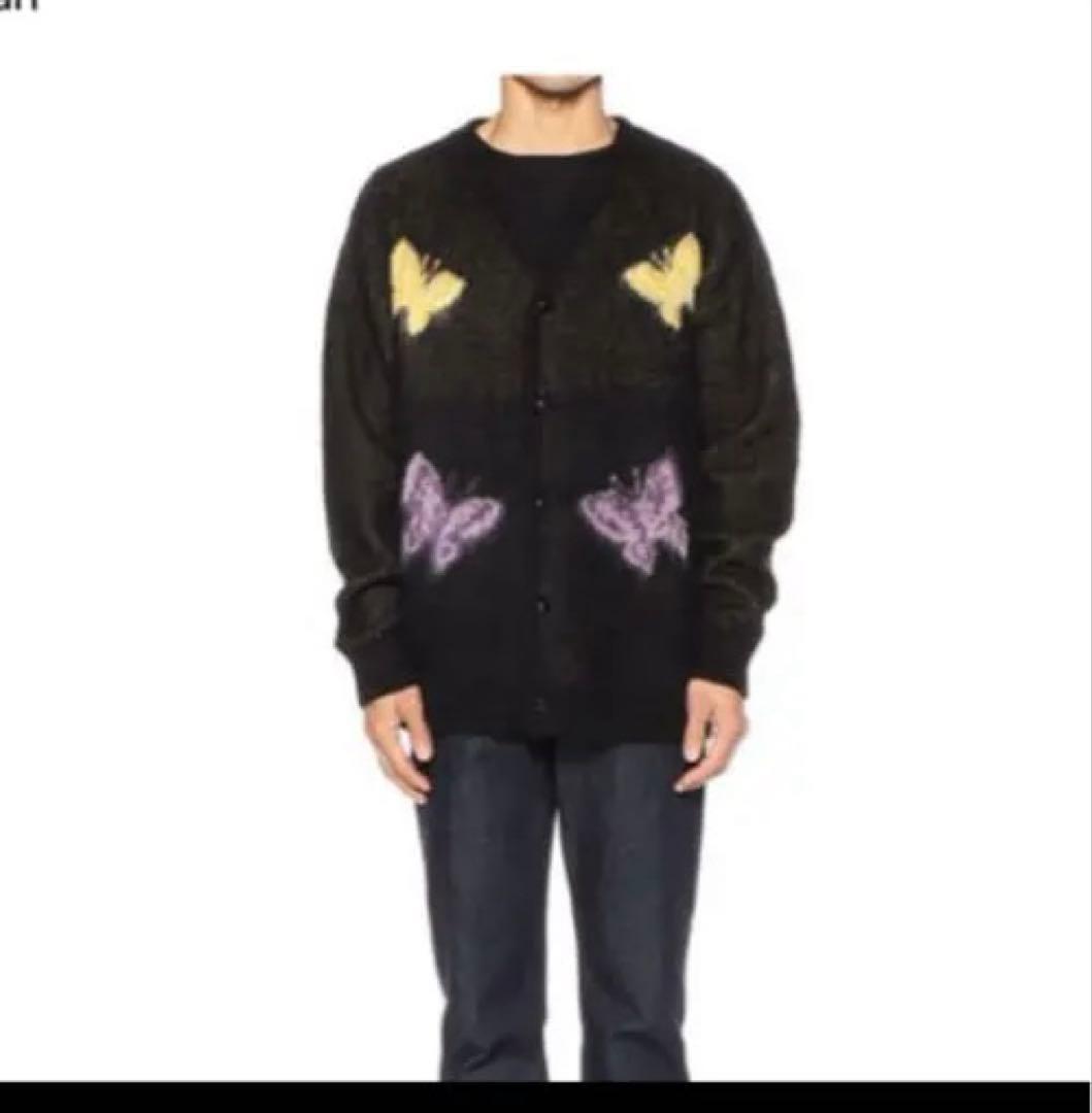 needles蝶刺繍 ブラック カーディガン