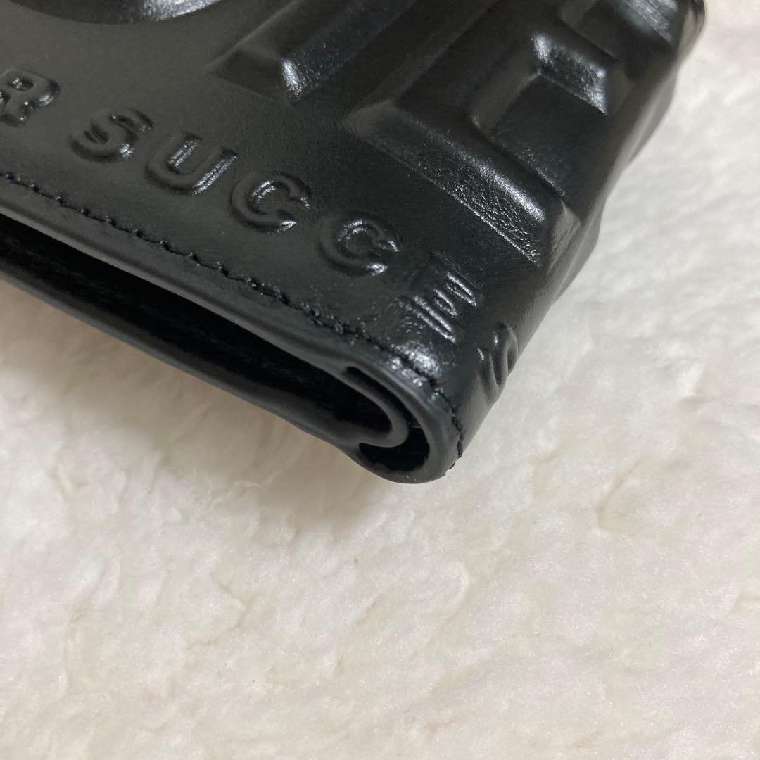 非売品✨箱付き DIESEL 3Dロゴ 二つ折り財布 レザー　ブラック　限定