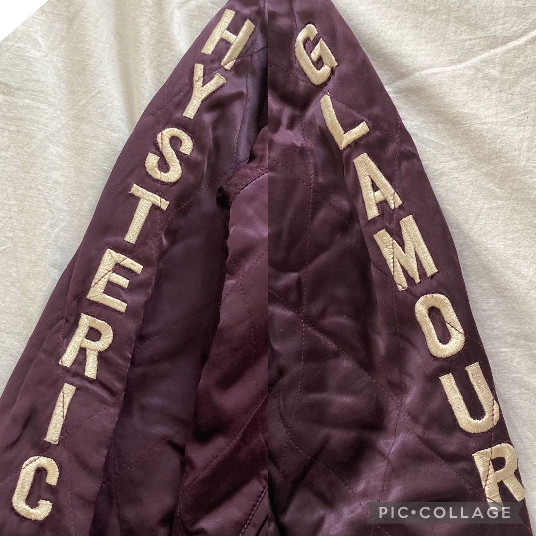 希少　ヒステリックグラマー　スカジャン　ベロア　リバーシブル　レーシング　紫　黒