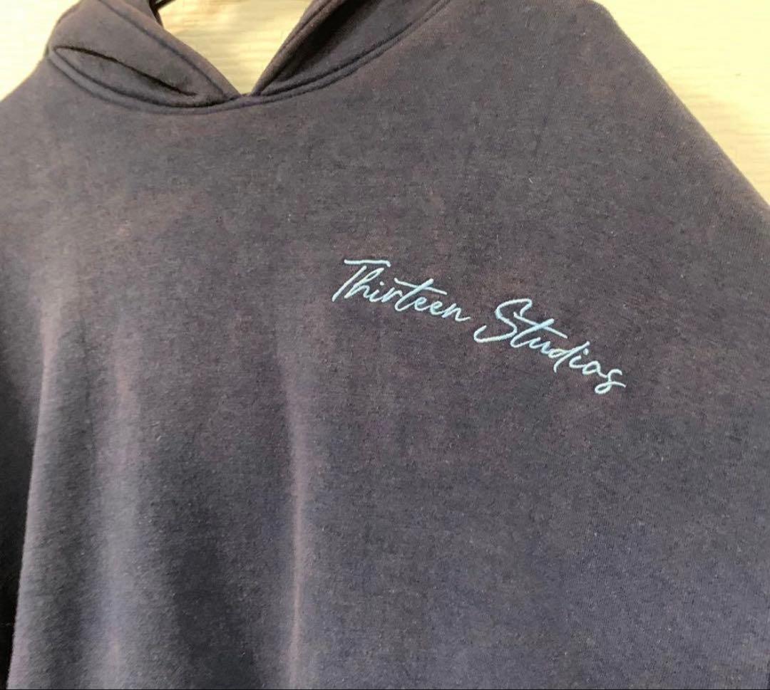 thirteen studios リバーシブル フーディ XXL ネイビー