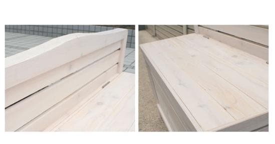 天然木ベンチストッカー 収納付 ベンチ ガーデニング プランター 庭 省スペース