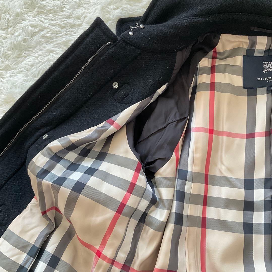 Burberyバーバリーロンドン ダッフルコート ネイビー 紺ノバチェック 44
