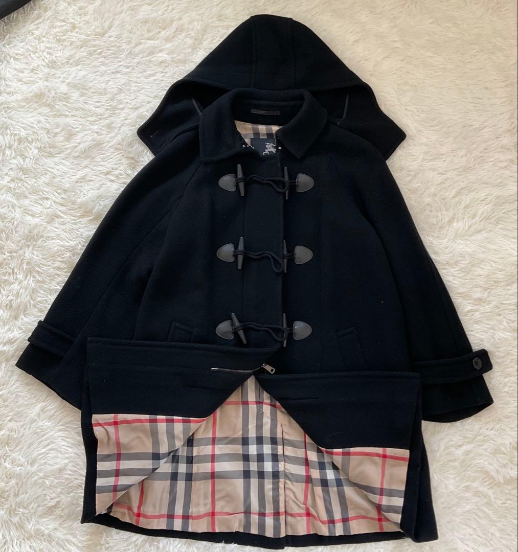 Burberyバーバリーロンドン ダッフルコート ネイビー 紺ノバチェック 44