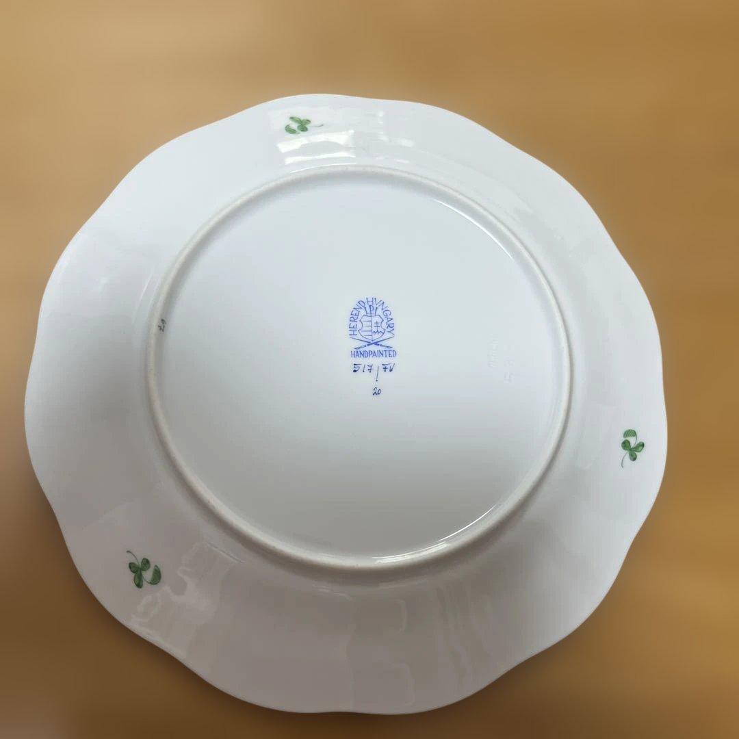 ヘレンド　インドの華　19cm 植物模様の波型皿
