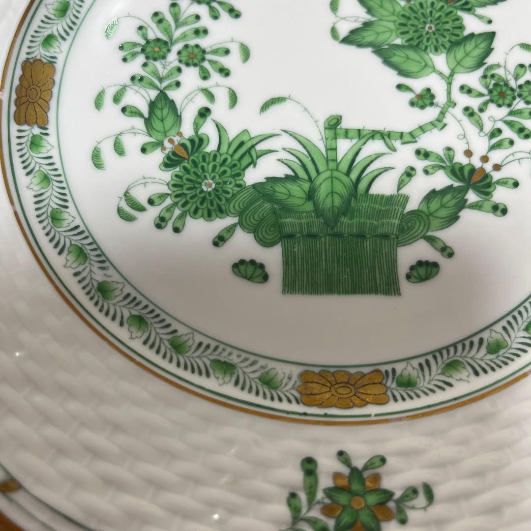 ヘレンド　インドの華　19cm 植物模様の波型皿