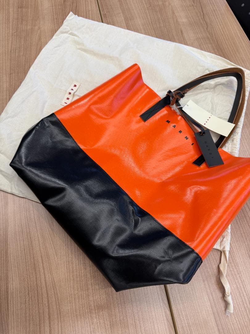 MARNI マルニ TRIBECA トート オレンジ×ブラック 付属品完備