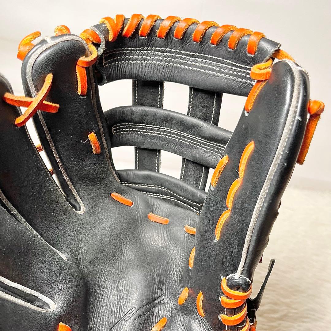 Ip Select×ONYONE 軟式グローブ 外野手用 左投げ 黒×オレンジ