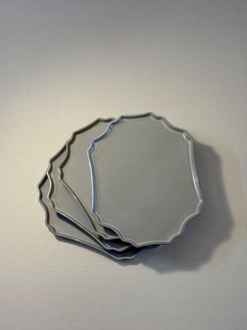 【新品4枚】美濃焼 丸新製陶 楕円皿 プレート 黒土白釉 モダン 陶器