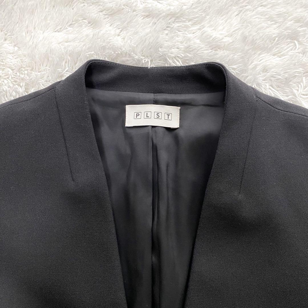 【極美品】 PLST プラステ ノーカラー パンツスーツ セットアップ 洗濯