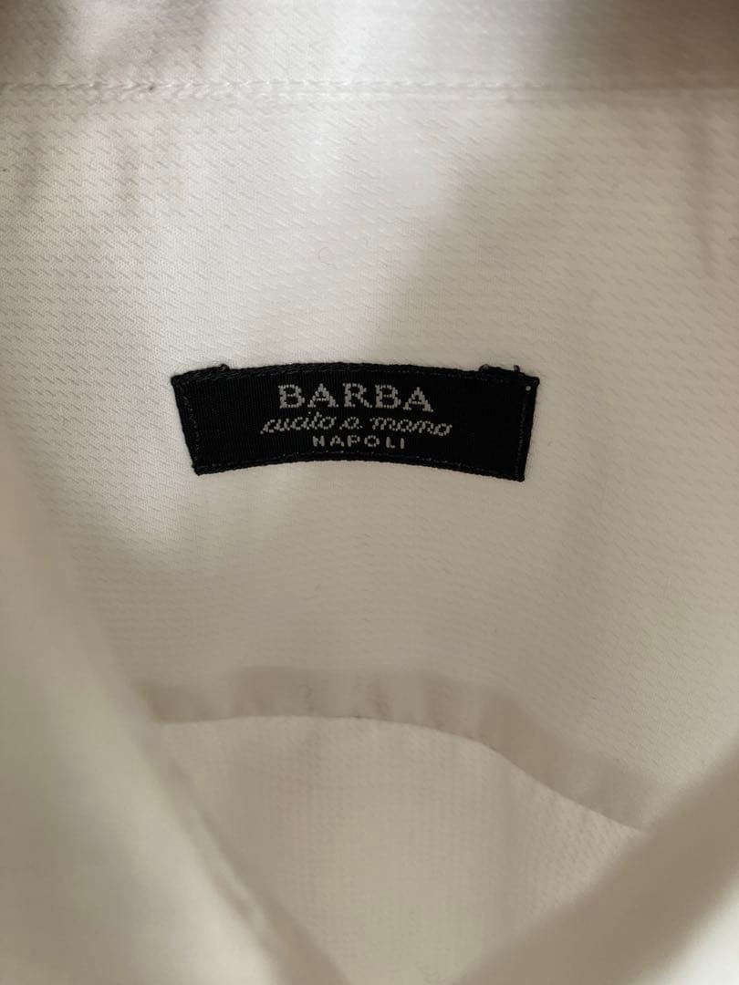 BARBA ホワイト 長袖シャツ