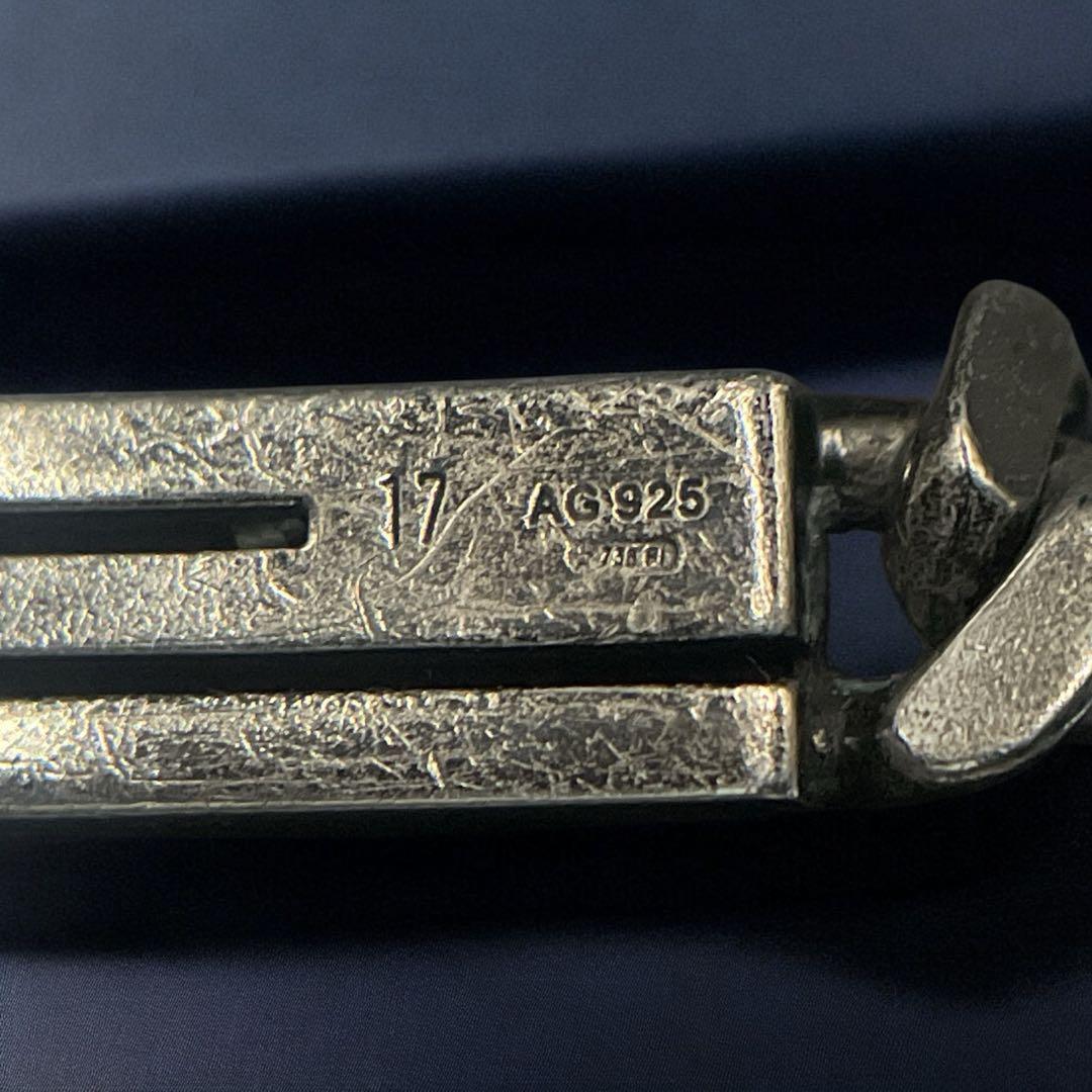 オールド　グッチ　ブレスレット Gロゴ 喜平チェーン シルバー　17 y2k