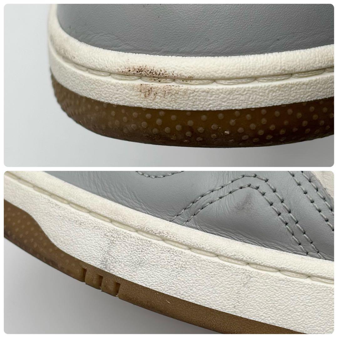 極美品 ディオール ミッドカットレザースニーカー オブリーク グレー ホワイト