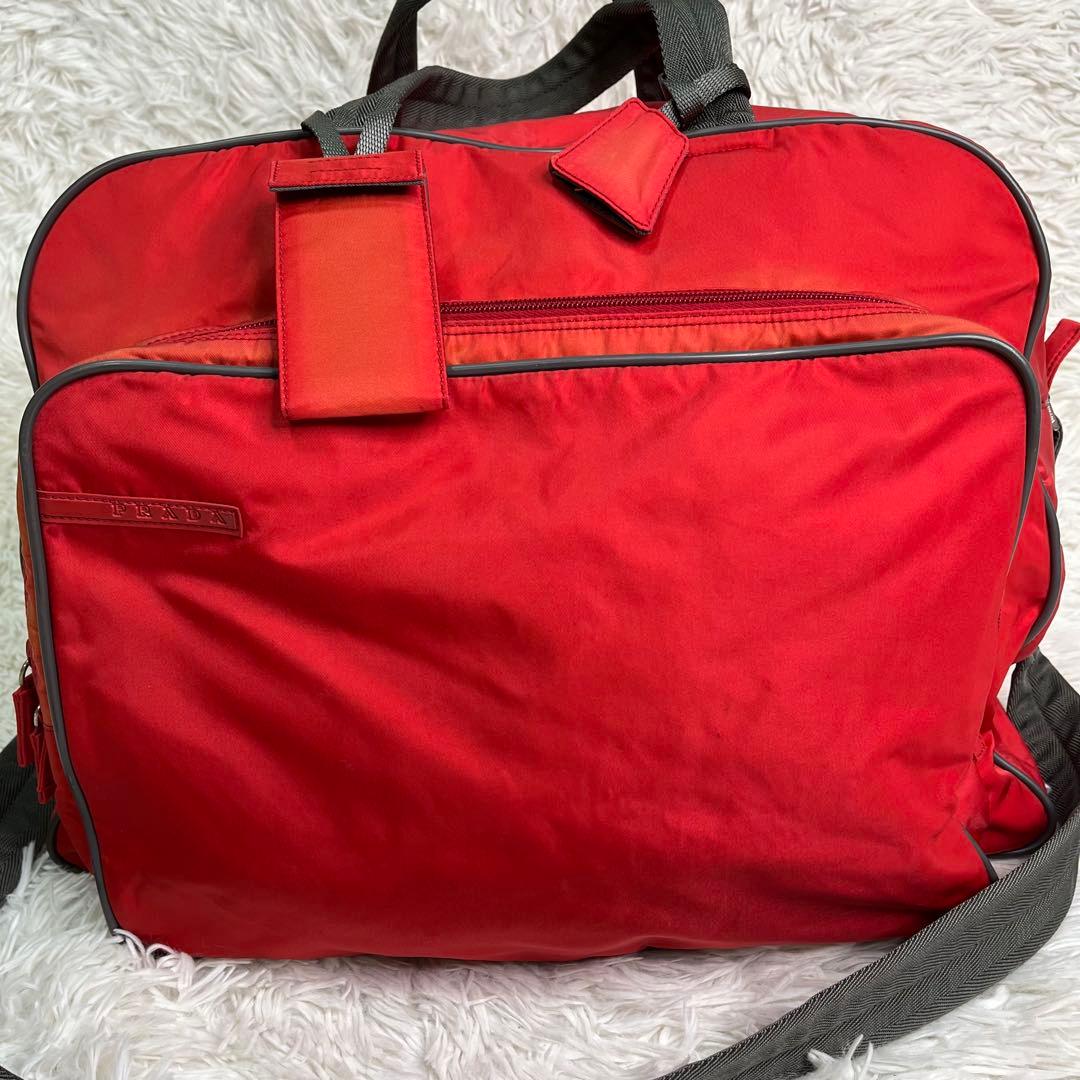 希少色✨プラダスポーツ　PRADA ボストンバッグ　トラベル　旅行　大容量　赤