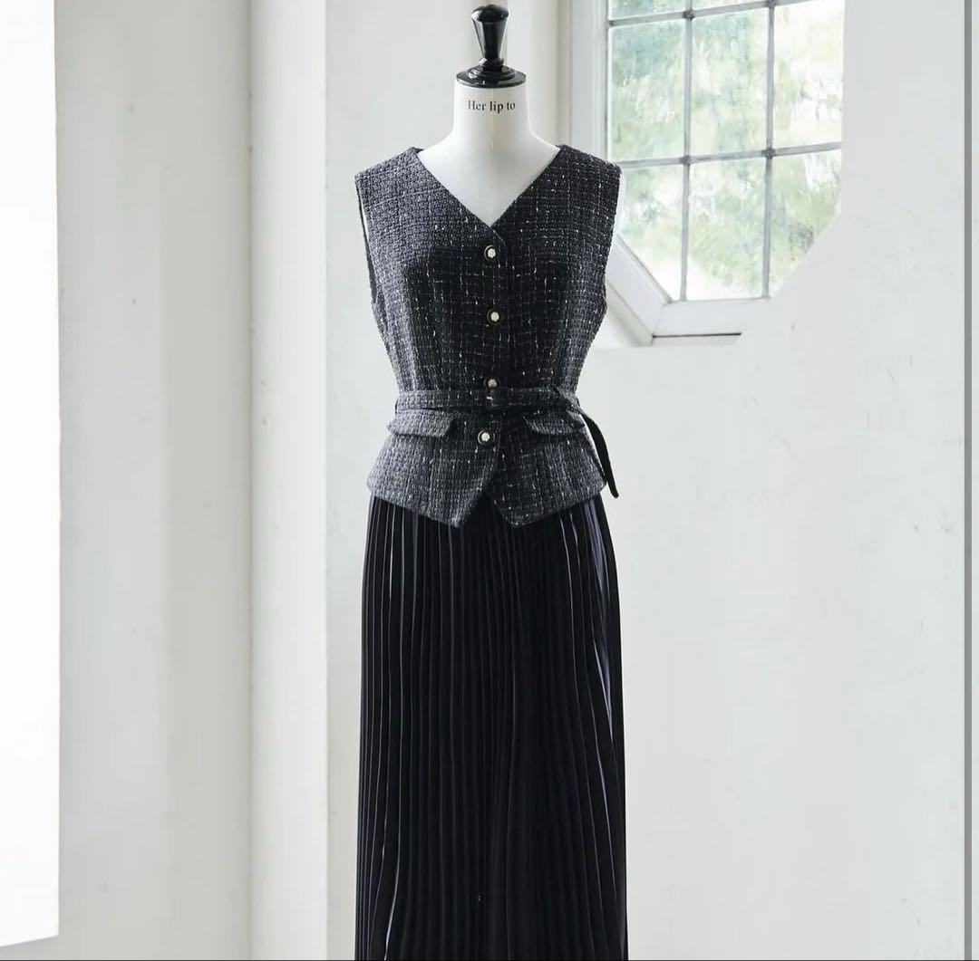 ワンピース Siena Pleated Docking Dress