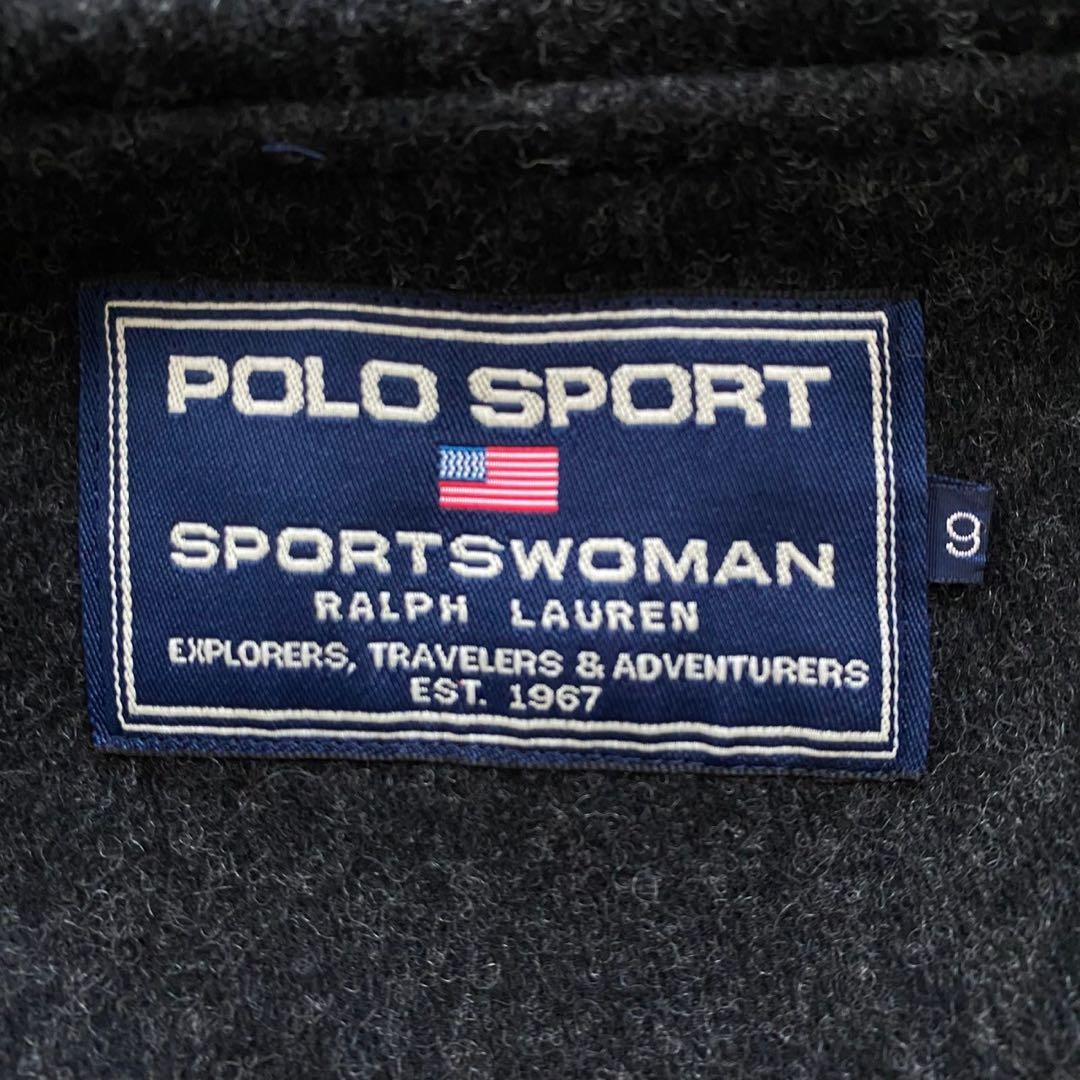 ラルフローレン ポロスポーツ ダッフルコート ウール 9号 ブラック