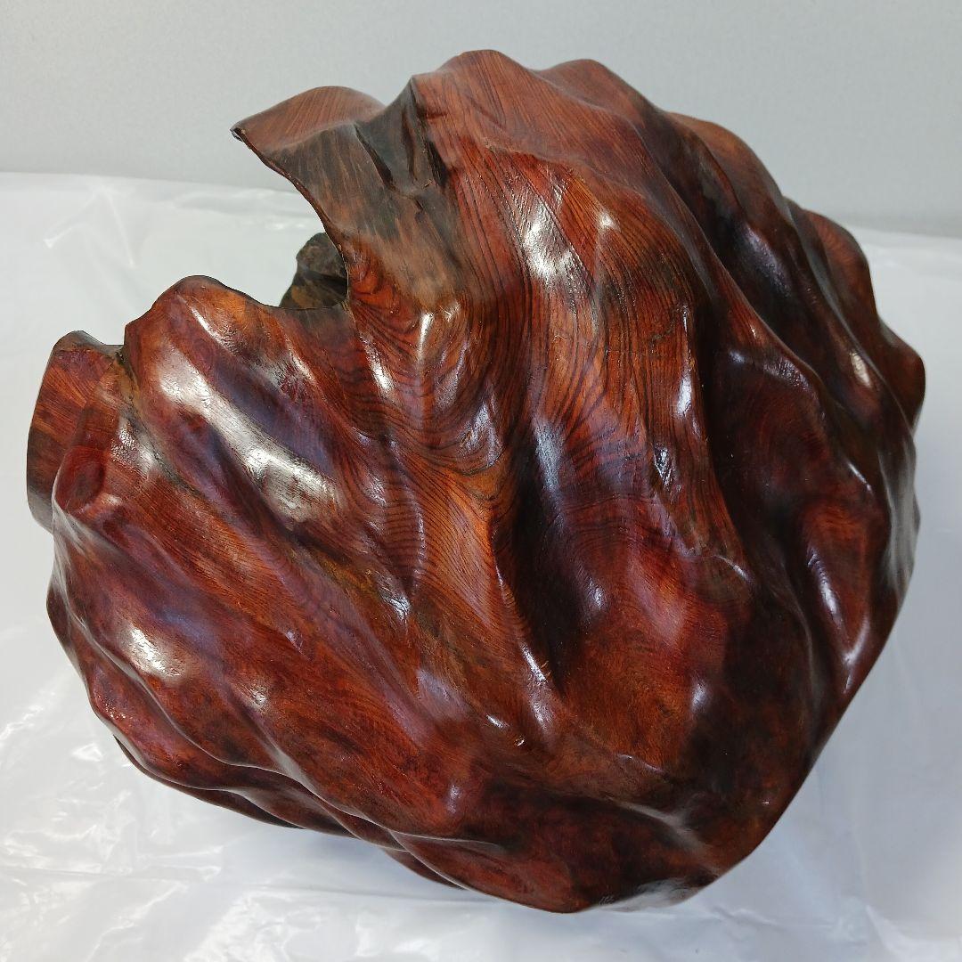 送料込み　屋久杉　虎杢の花器・つぼ(アンティーク)