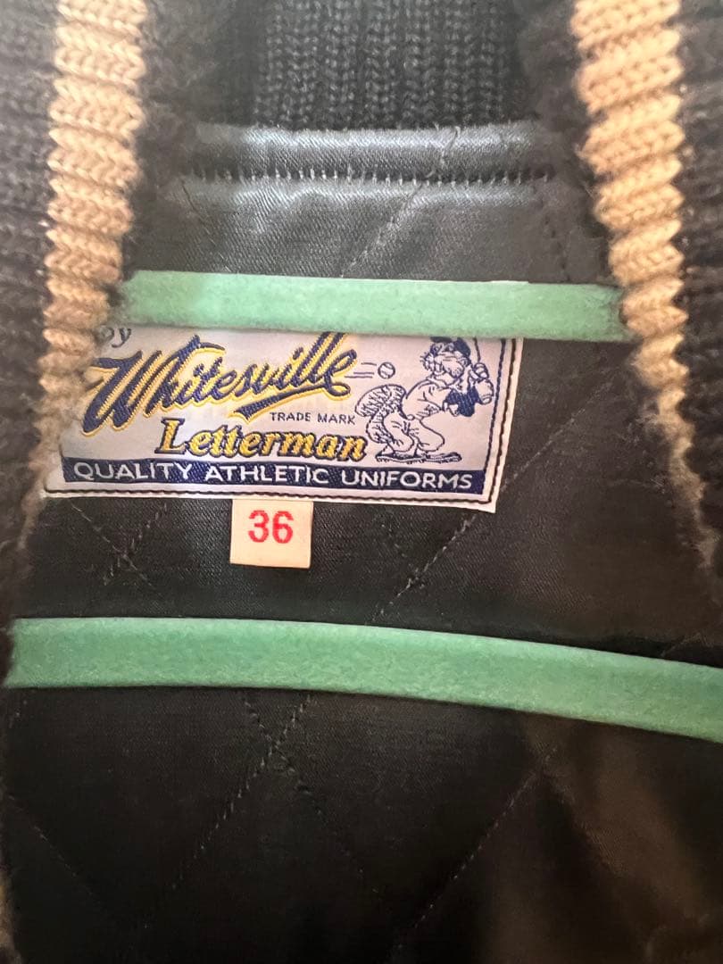 Whitesville Letterman ジャケット 36 黒（得価格）
