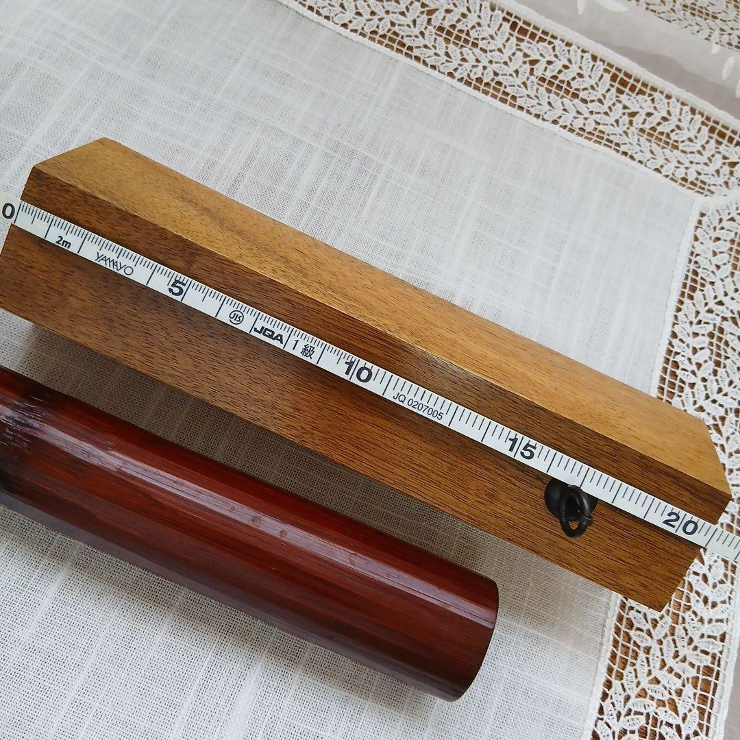 黒柿 五角形 壁掛け花器 花入れ 一輪挿し 中筒付き レトロ フラワーベース