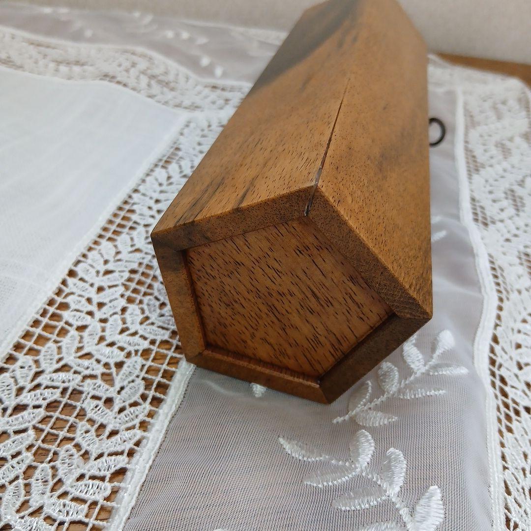 黒柿 五角形 壁掛け花器 花入れ 一輪挿し 中筒付き レトロ フラワーベース