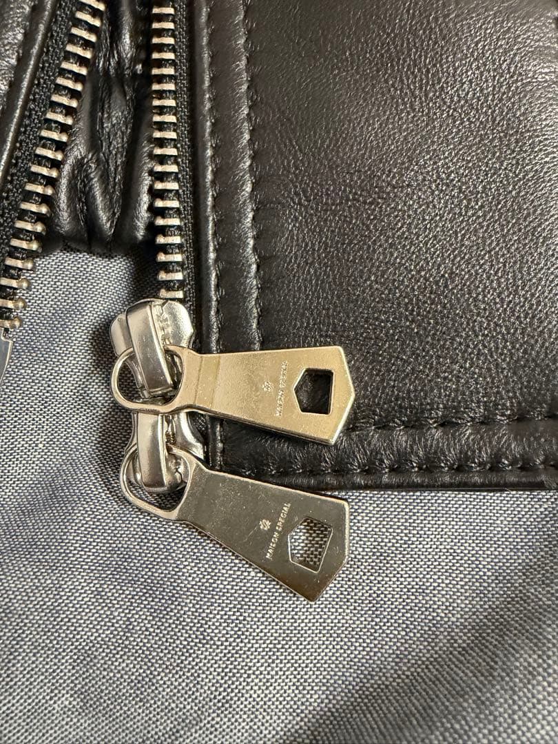 メゾンスペシャル シープレザーシングルカラーブルゾン ブラック サイズ1