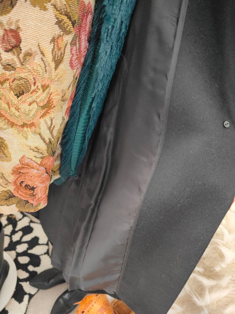 【大きいサイズ15号】高級100%カシミヤコート新品ブルーフォックスファー着痩せ