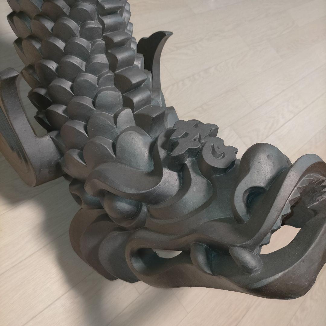 お*ん様 【鬼師・長尾龍作 銘入り】登り鯱 姫路瓦工芸 刻印 大型69cm シャ