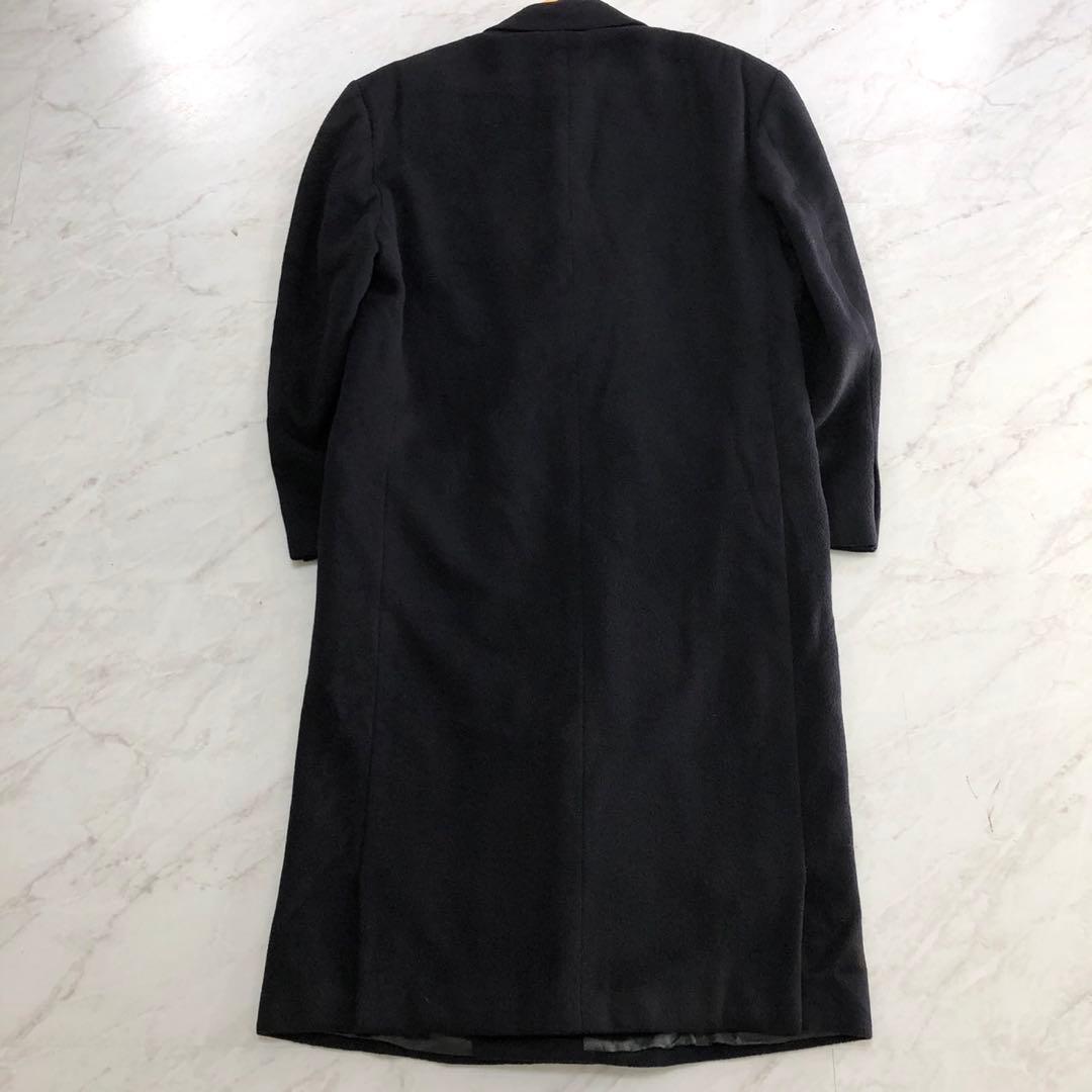 希少✨ヴェルサーチ キャメル100% ダブルチェスターコート ダークネイビー