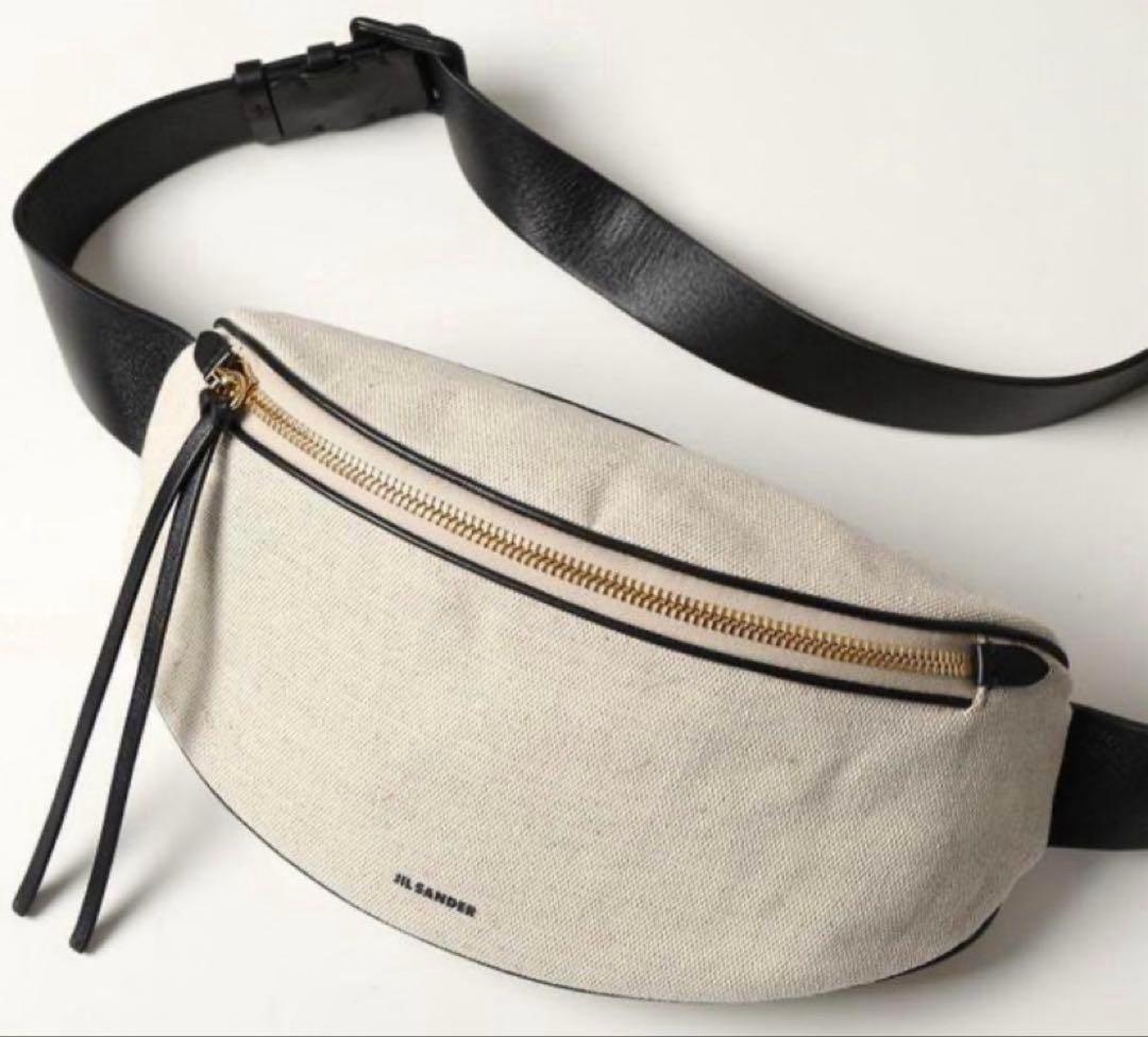 JIL SANDER ジルサンダー ボディバッグ キャンバス×レザー　美品