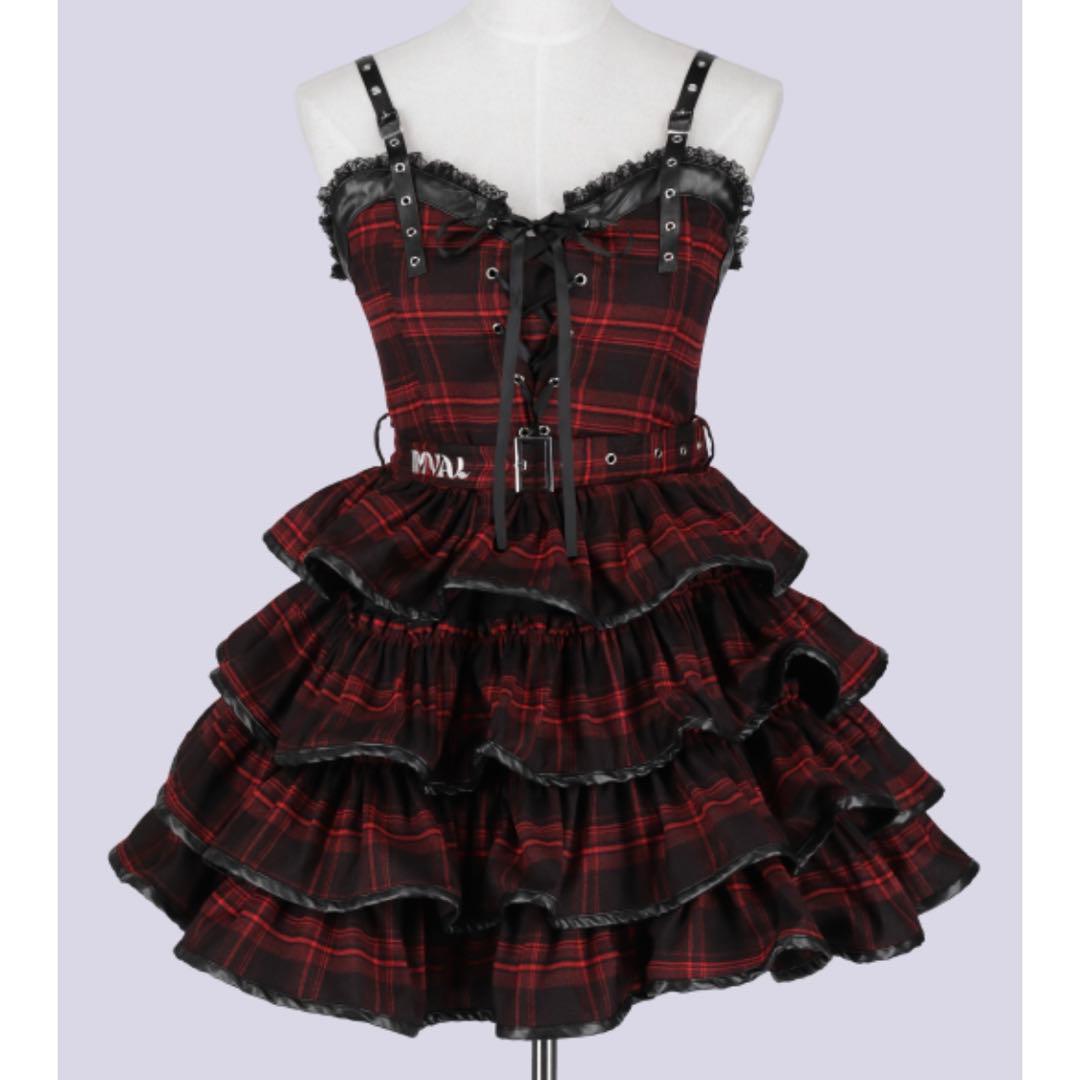 新品未使用 IMVAL / Check Layered Dress［RED］