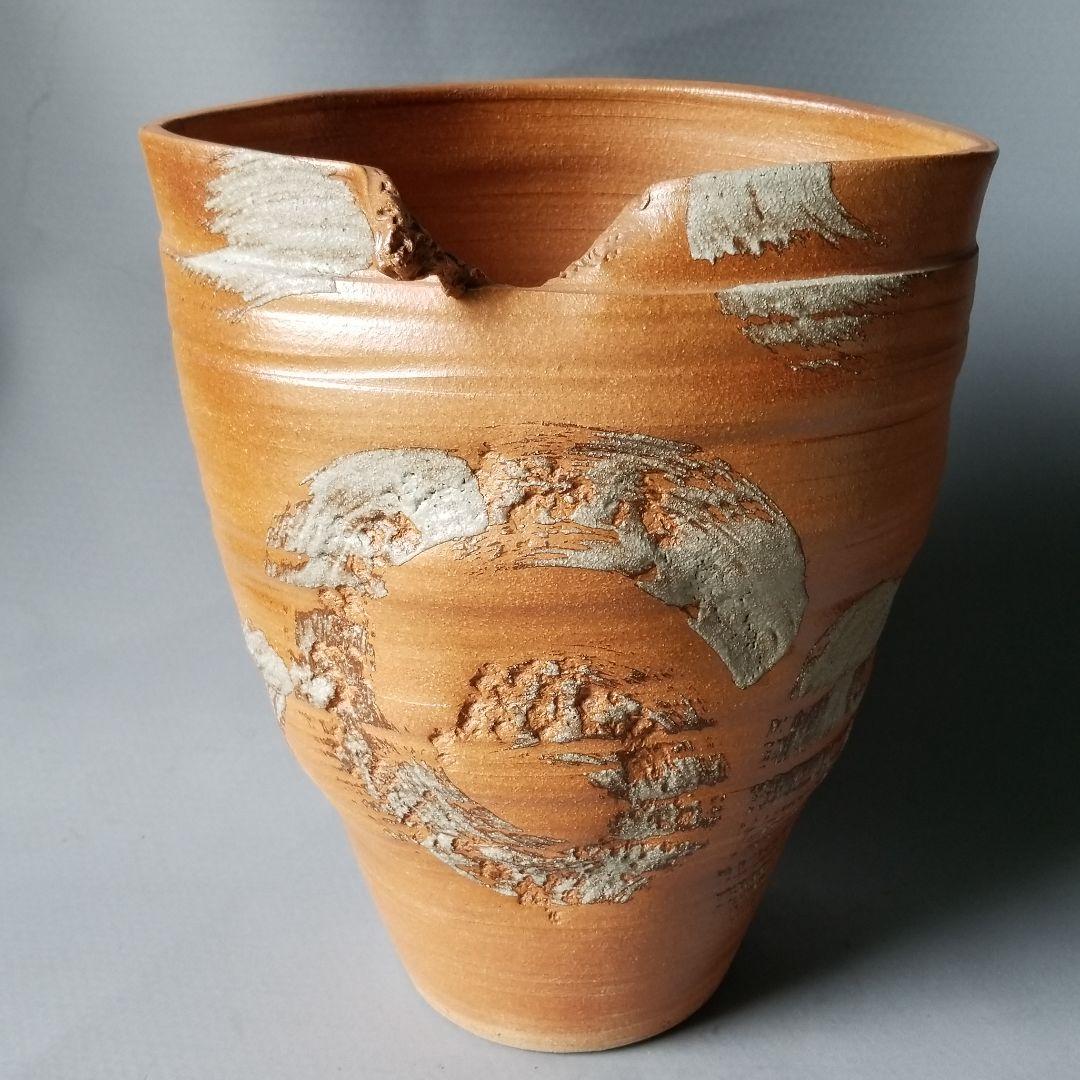 信楽焼傘立て 大容量❗ 手作り土味 高さ４８cm