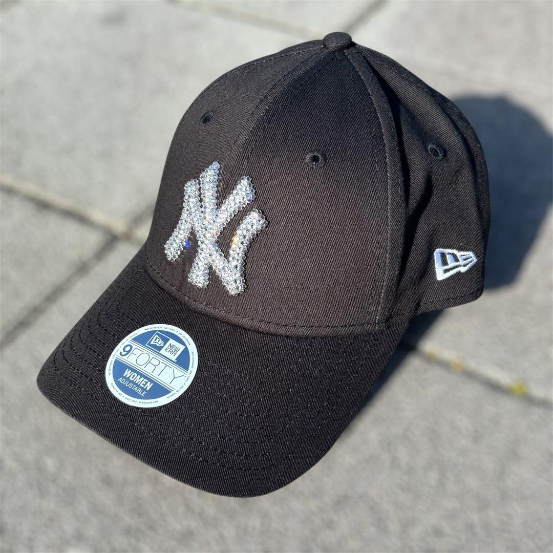 New Era 9FORTY ブラック　ニューエラ　スワロフスキー デコ
