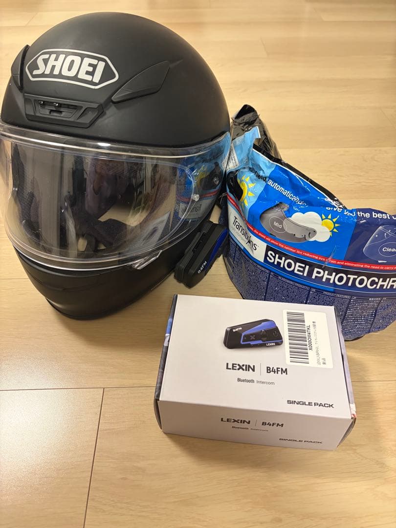 SHOEI ヘルメットz7 マットブラック　インカム、ミラーシールド付き