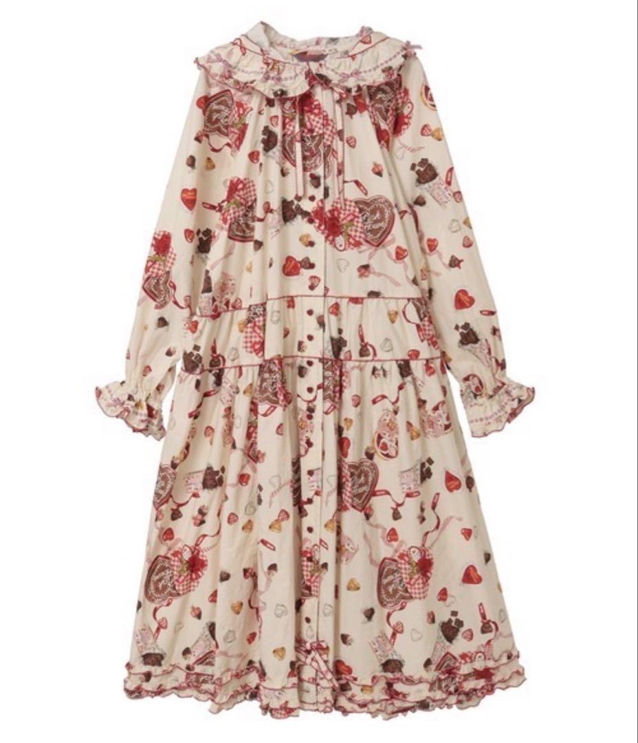 【新品タグ付】ピンクハウス　スウィートメモリーズ　ミディワンピース　ミルク