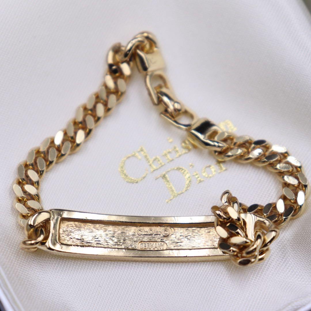 極美品❁︎ ディオール 喜平 プレート ロゴ ブレスレット ヴィンテージ dior