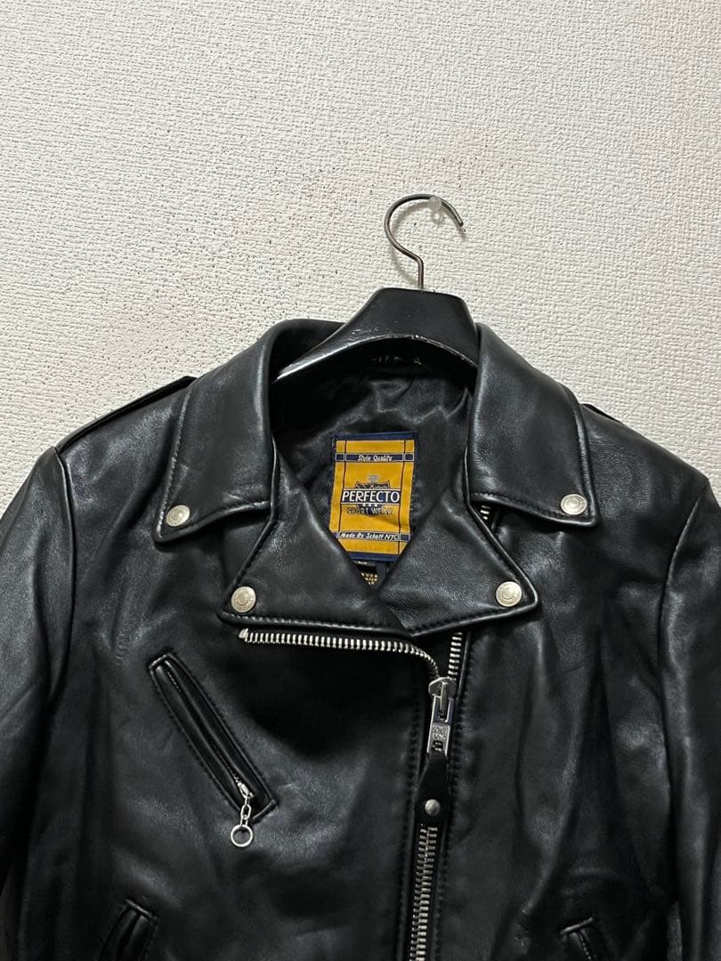 USA製　ショット　ワンスター　ダブルレザーライダース　/M　ブラック　本革羊革